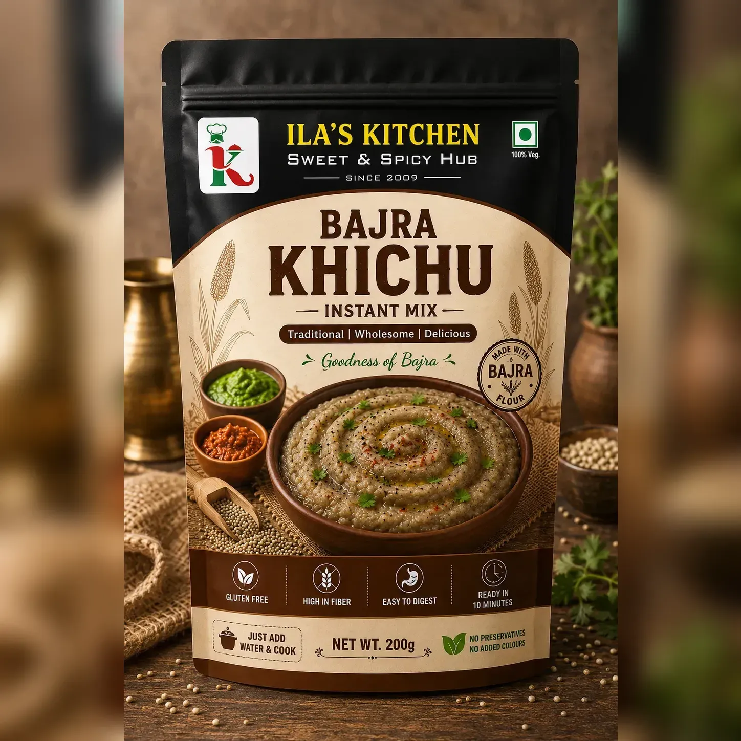 Bajra Khichu instant mix pouch