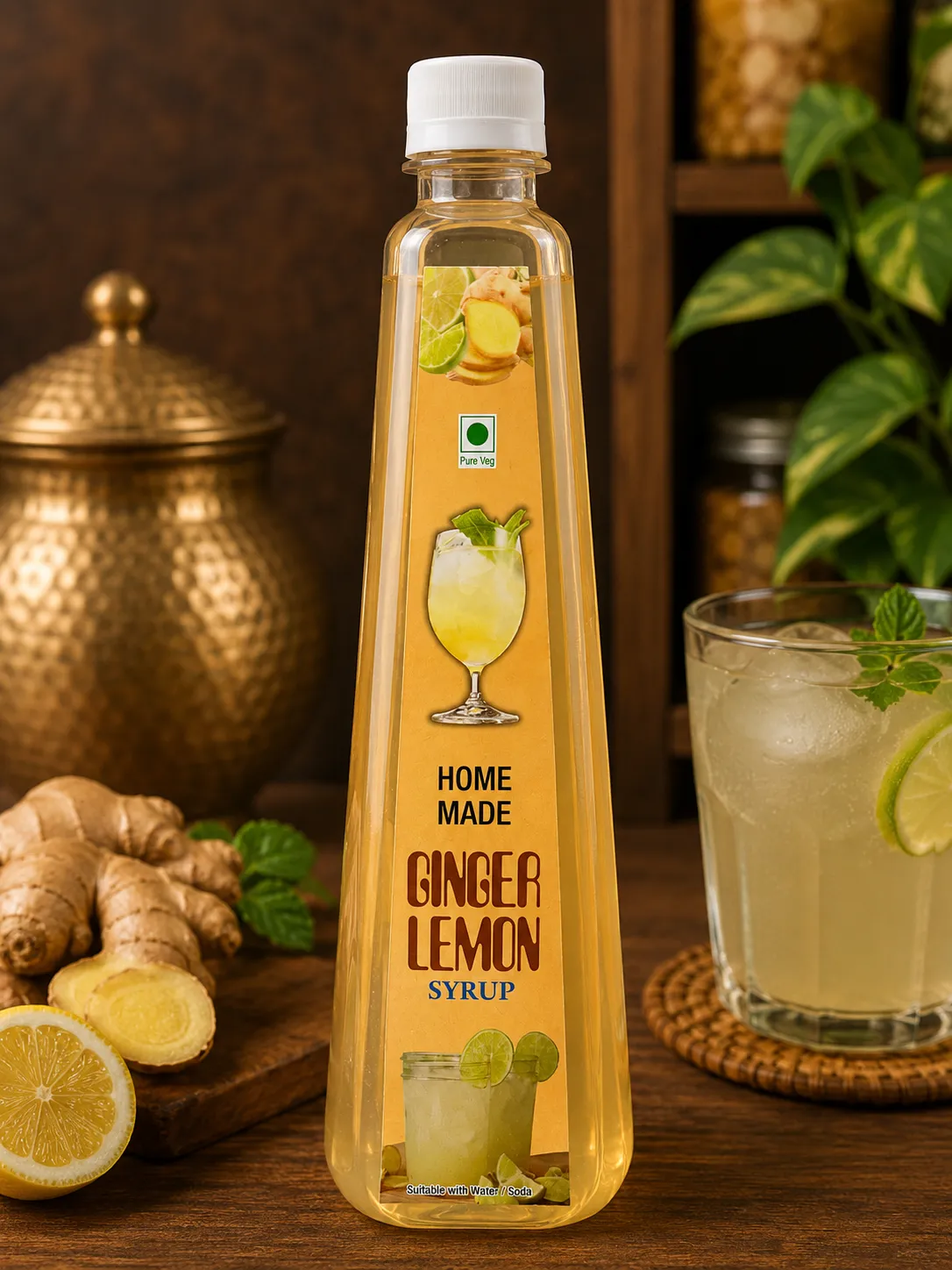 Ginger Lemon syrup bottle