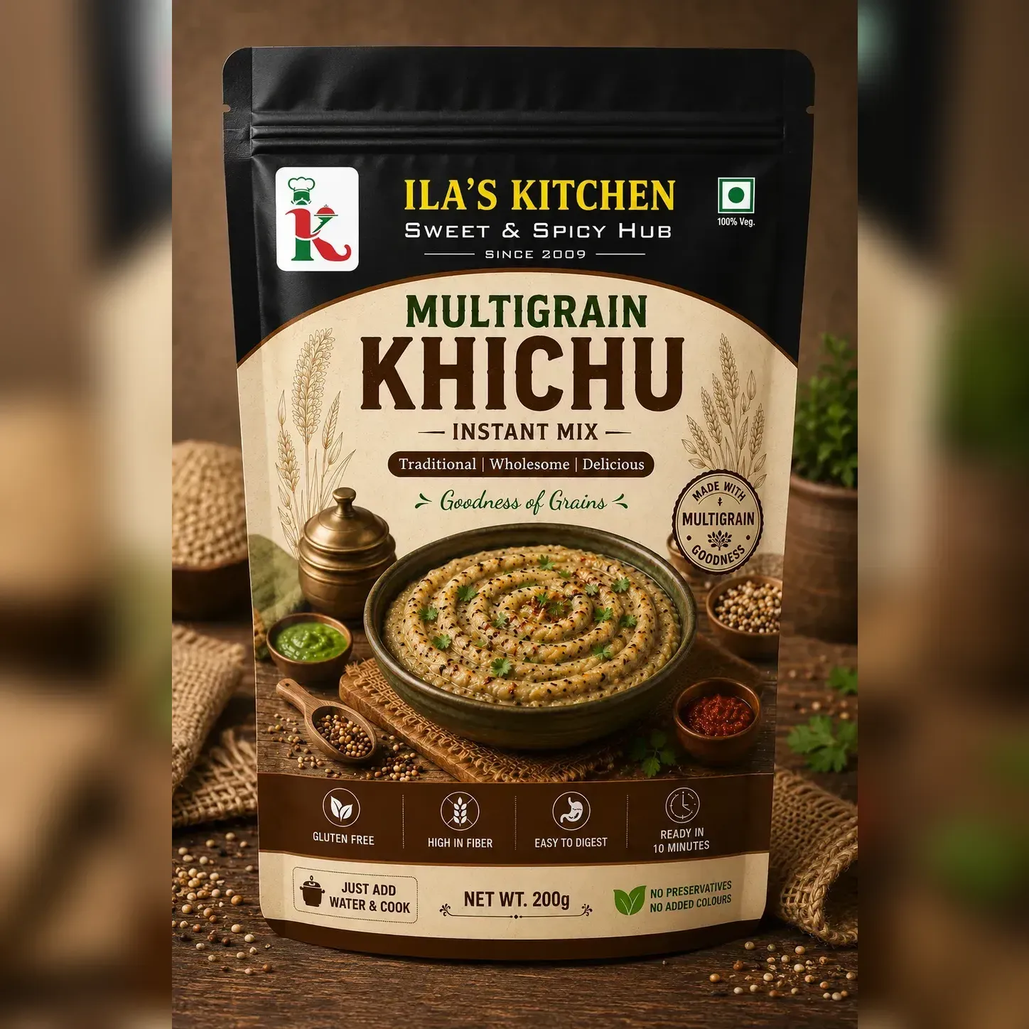 Multigrain Khichu instant mix pouch