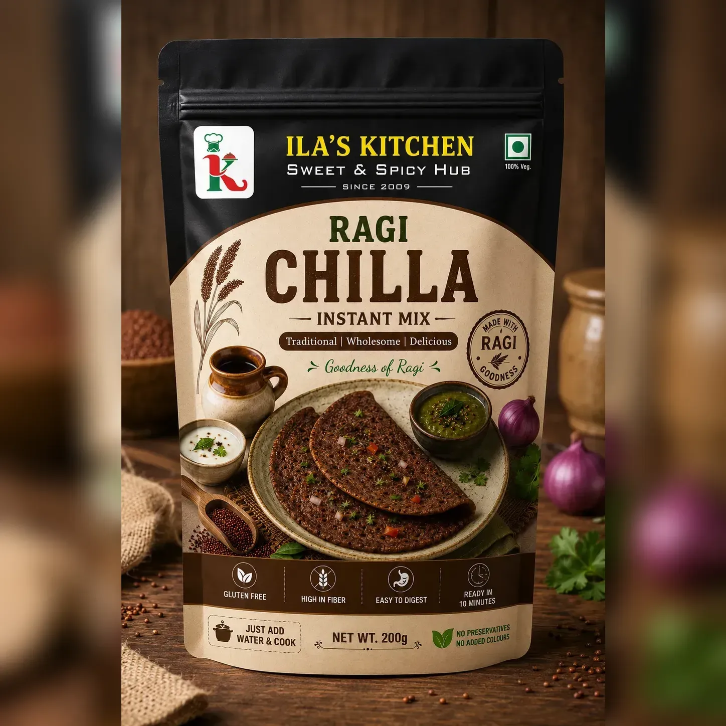 Ragi Chilla instant mix pouch