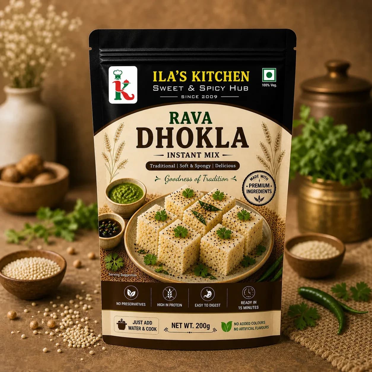 Rava Dhokla instant mix pouch