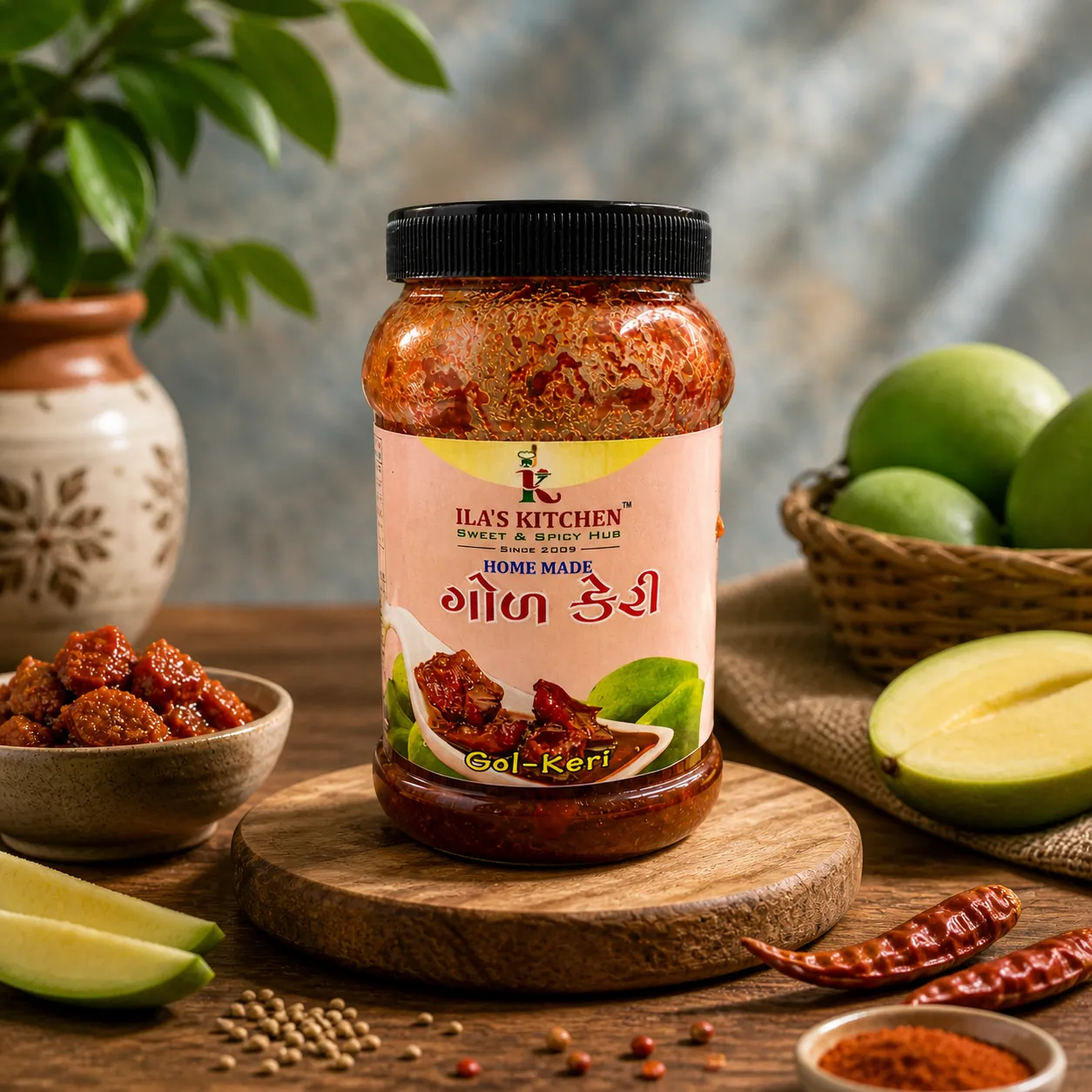 Ila's Kitchen Gol Keri pickle jar